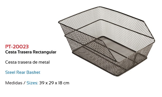 CESTA BICICLETA TKX TRASERA METALICA NEGRA